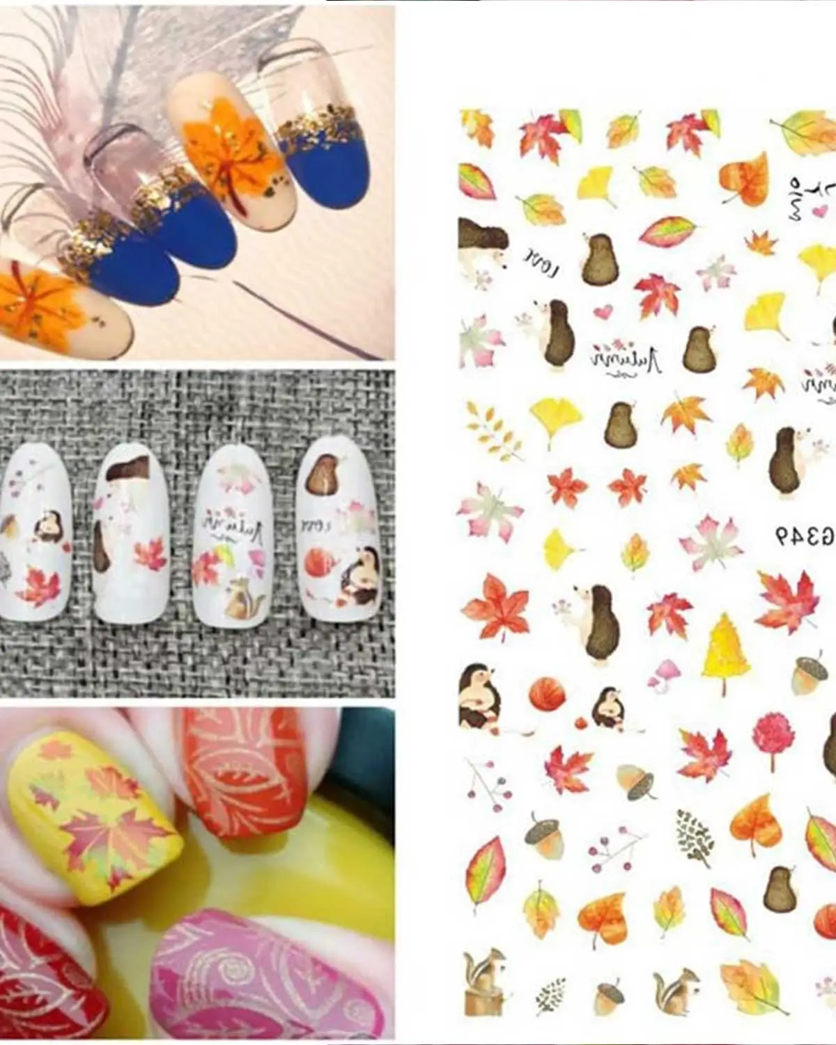 3D Thanksgiving Nail Art Stickers