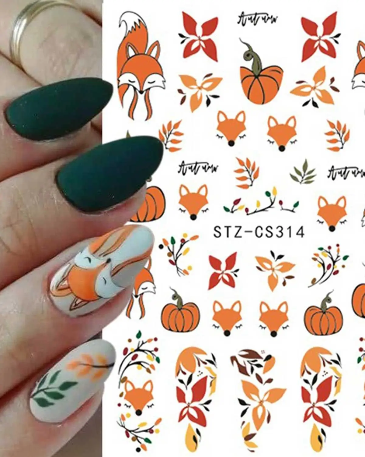 Fall Nail Art Stickers Autumn Maple Leaf