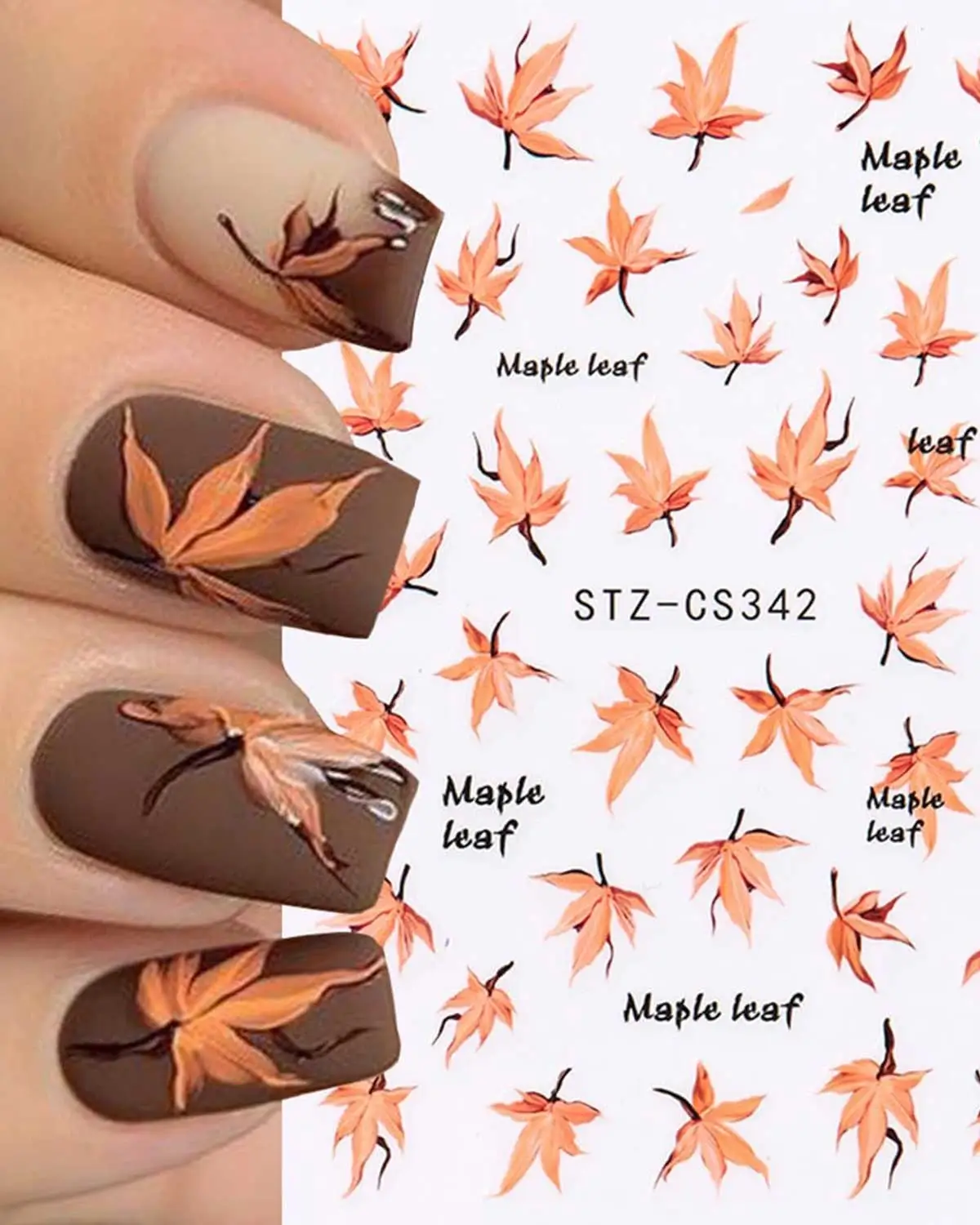 Fall Nail Art Stickers Autumn Maple Leaf