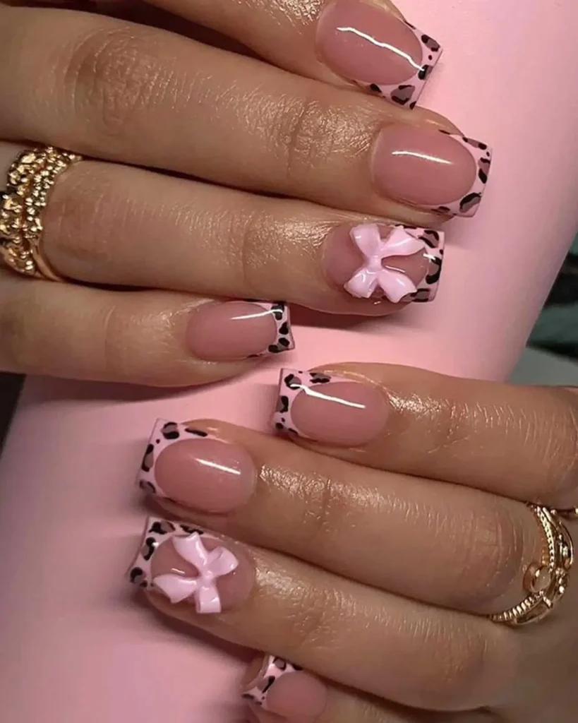 Leopard French Tip Press on Nails