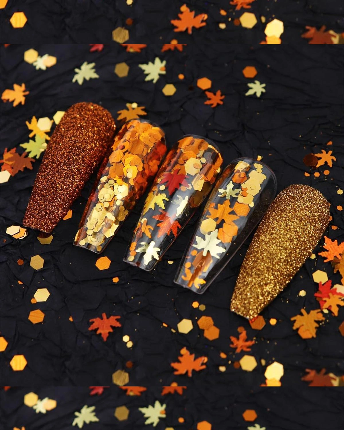 Golden Fall Nail Art Glitters