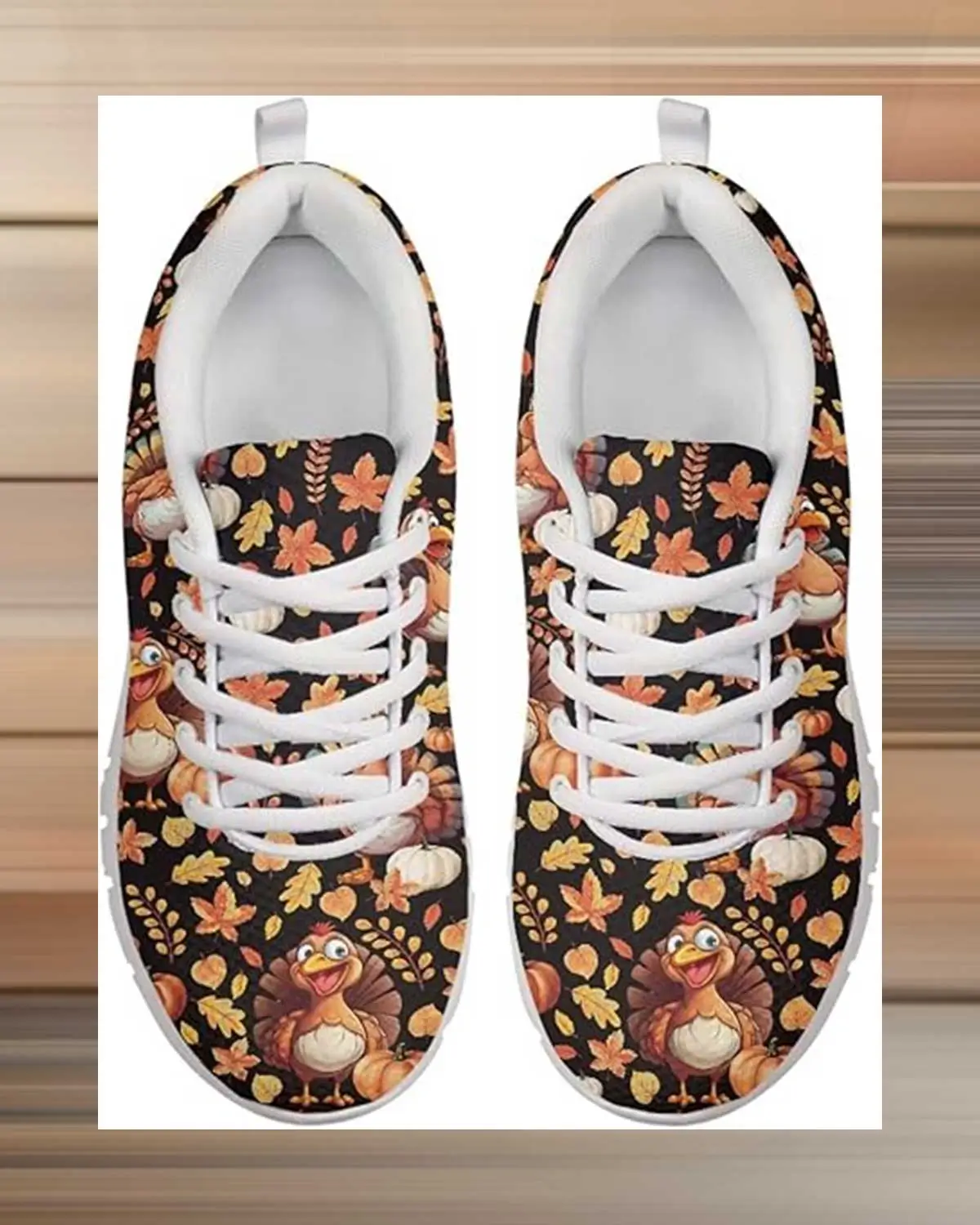 HUGS IDEA Thanksgiving Cartoon Turkey Sneakers