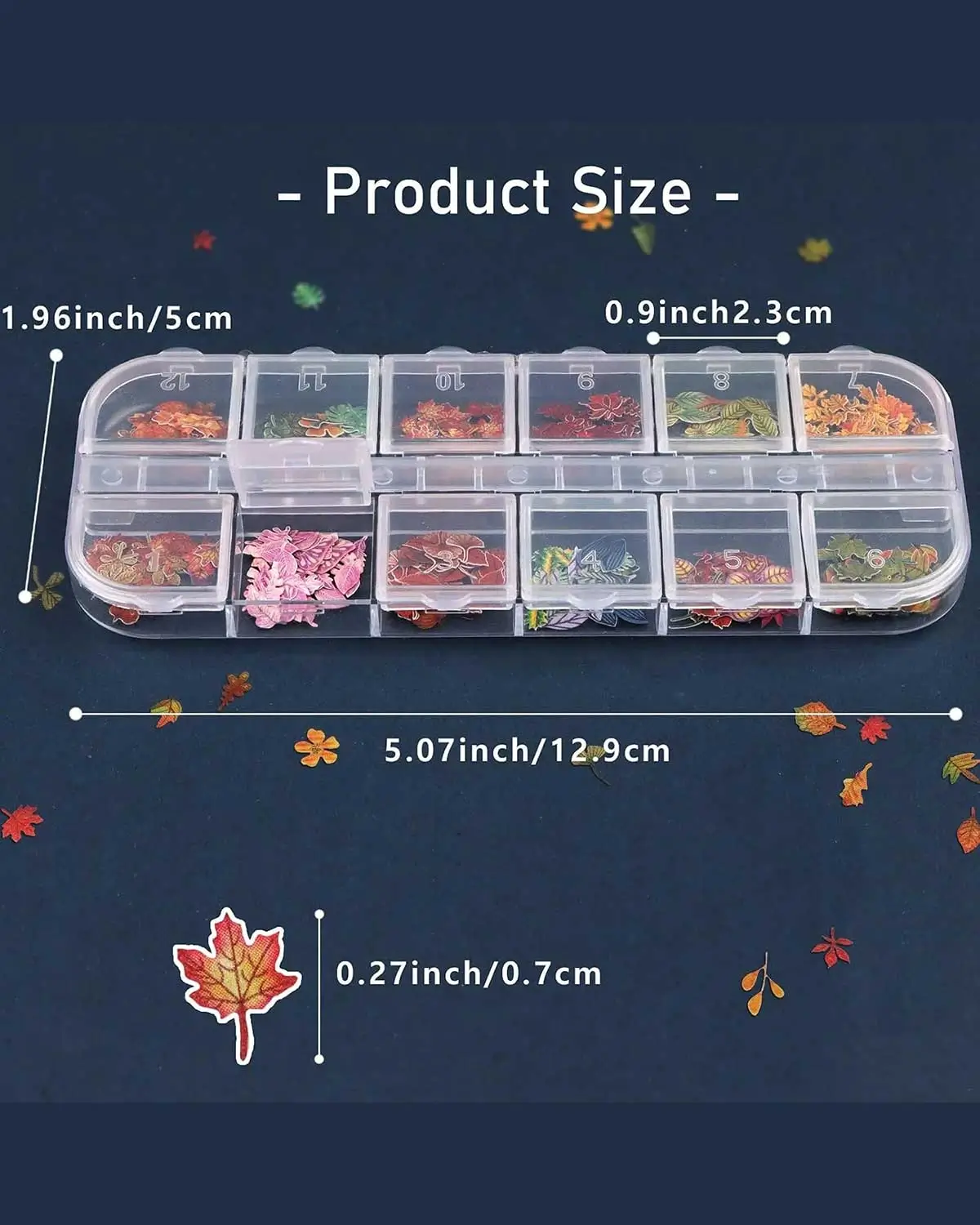 Kalolary 2 Boxes Maple Leaves Nail Art Sequins