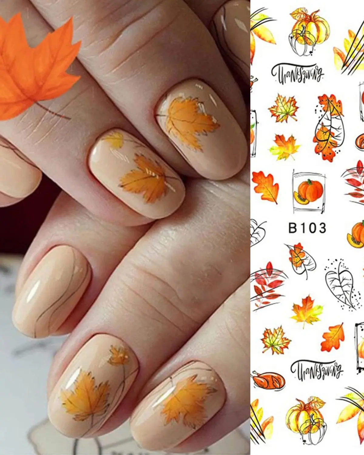 OSTTMA Fall Nail Art Stickers