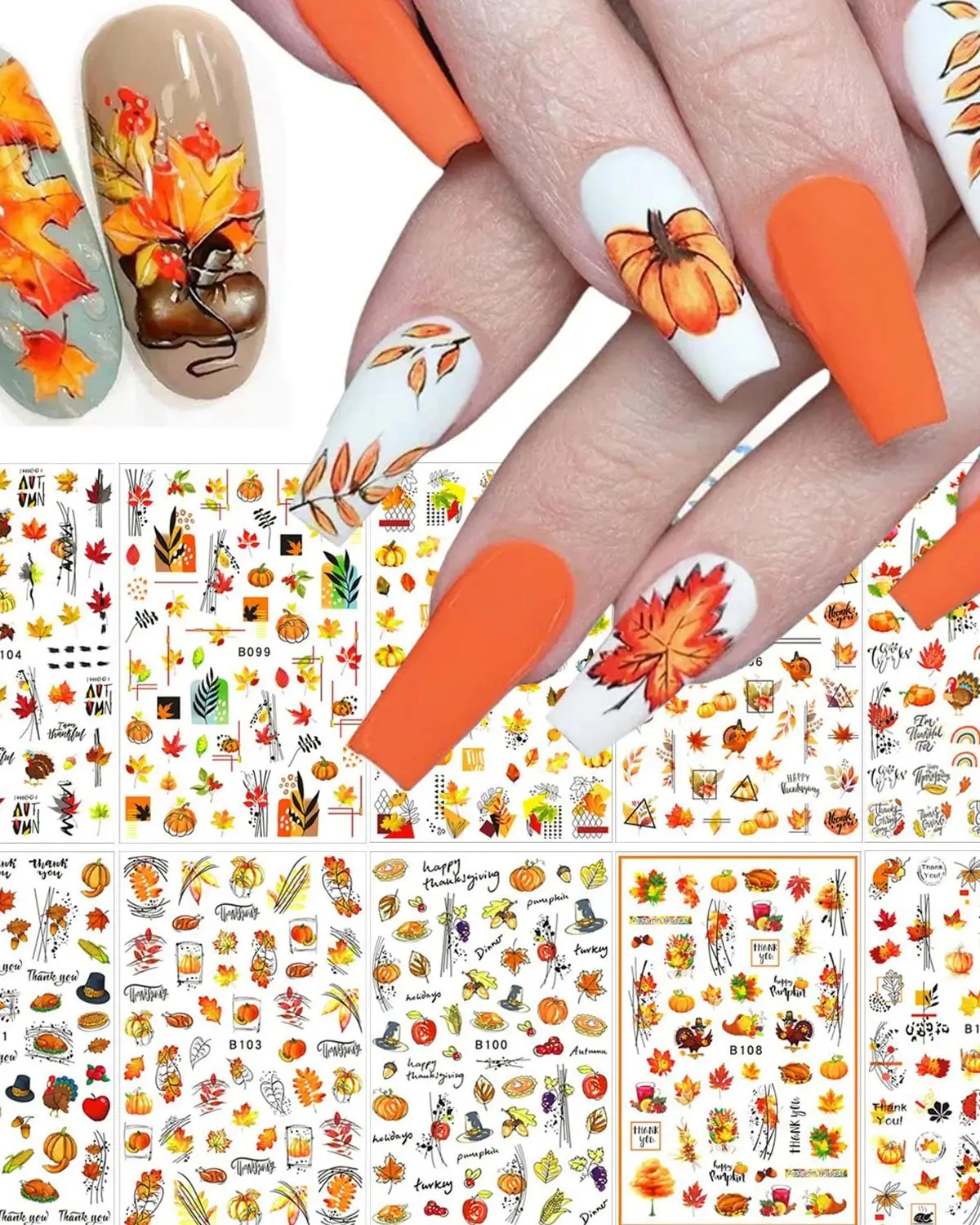 OSTTMA Fall Nail Art Stickers