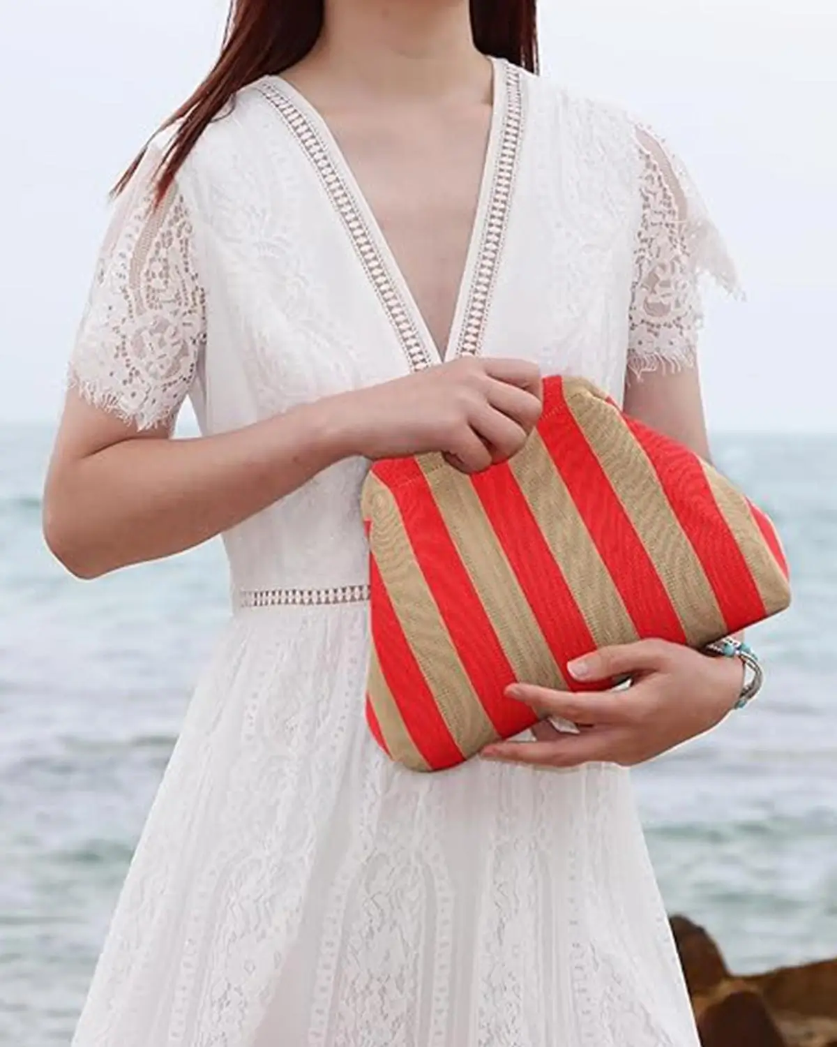 Oweisong Summer Woven Clutch Purse