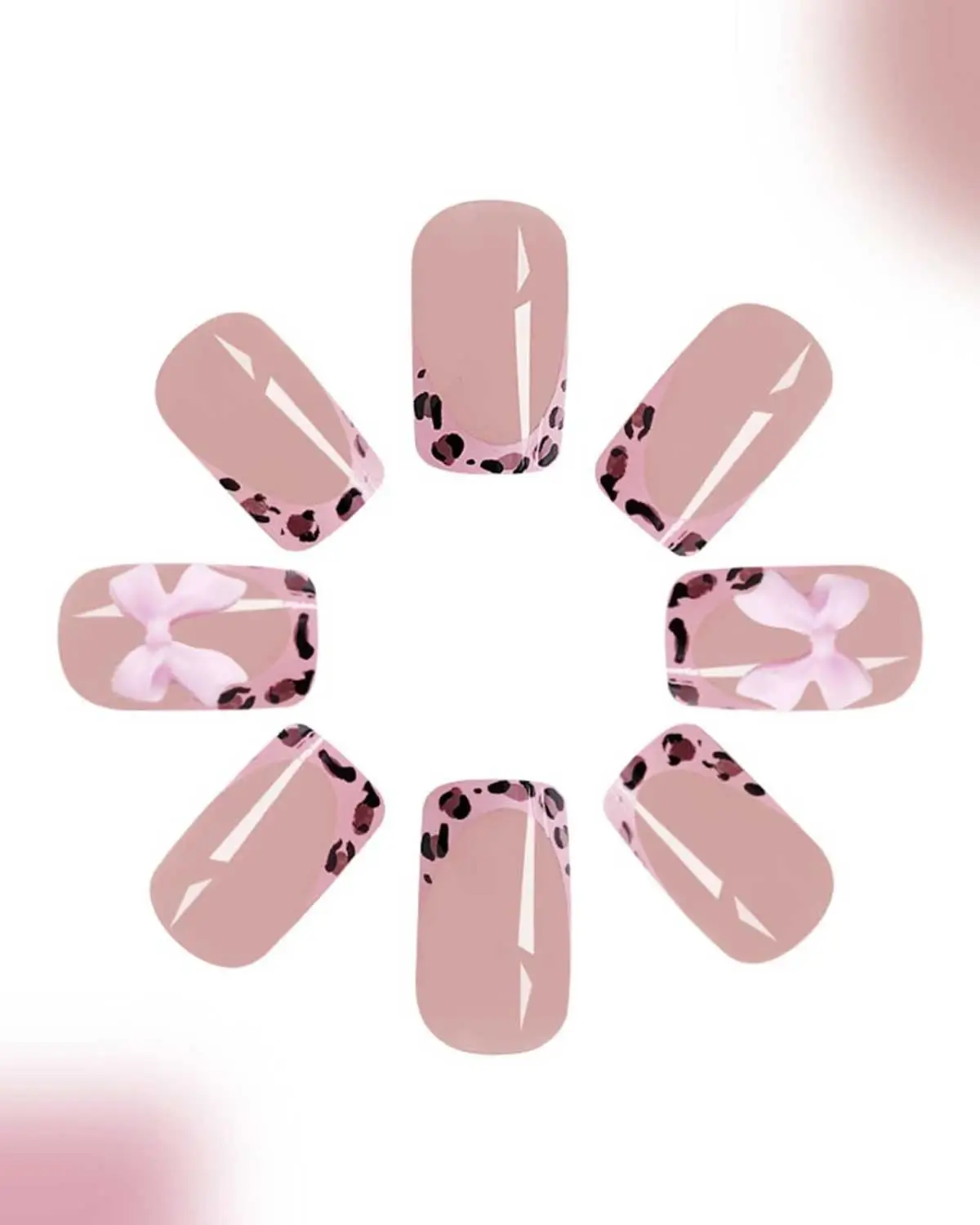 French Tip Press Pink Nails