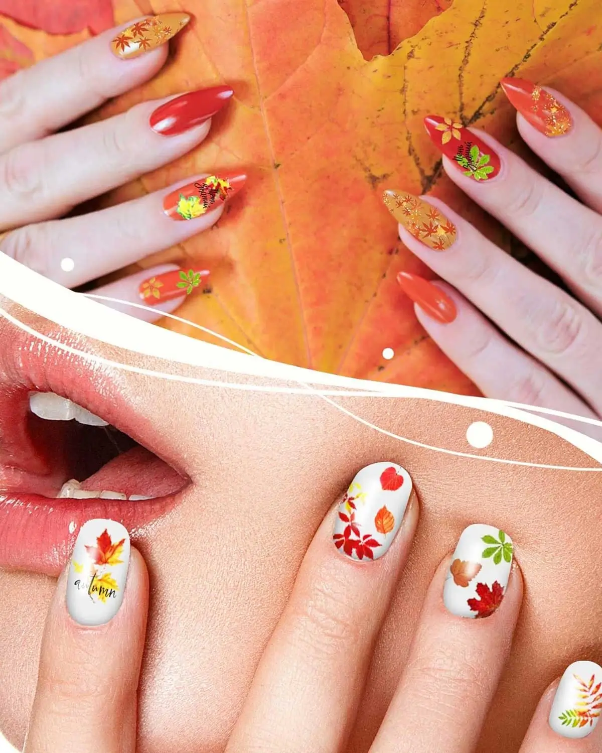 TailaiMei 16 Sheets Holiday Nail Stickers
