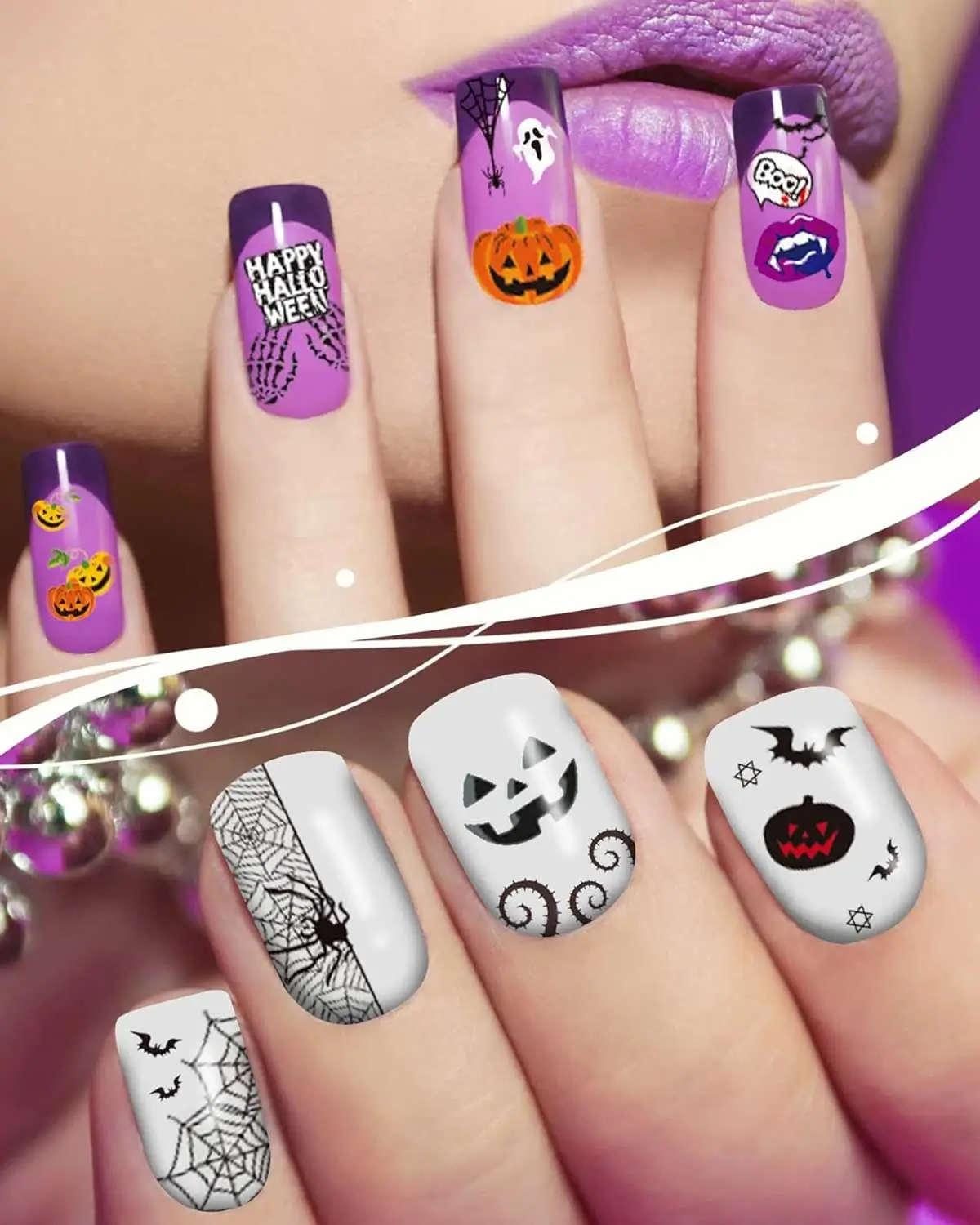 TailaiMei 16 Sheets Holiday Nail Stickers