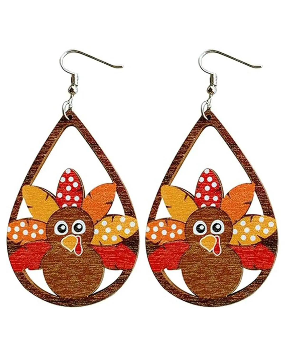 Turkey Pumpkin Maple Leaf Dangle Earrings 