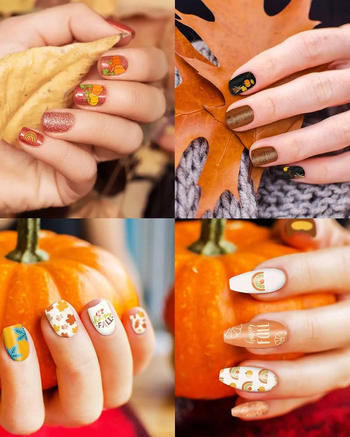 Whaline 6Pcs Fall Thanksgiving Theme Nail Art