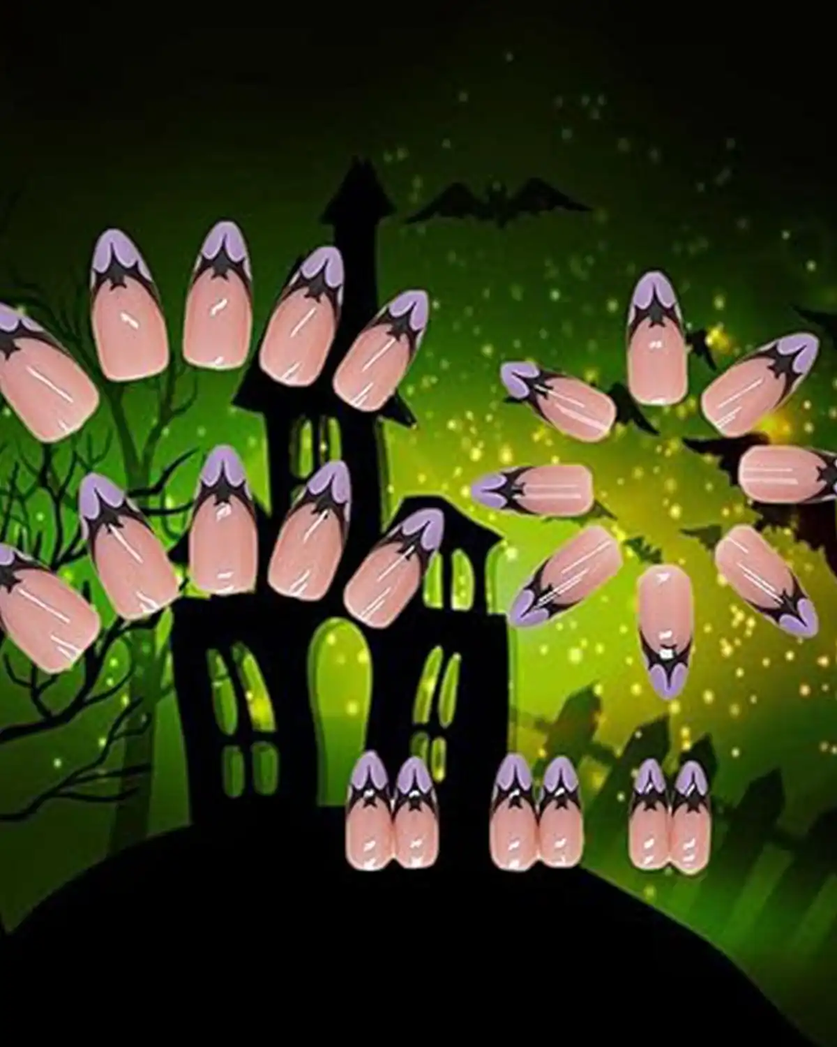 AROVFAM Halloween Press on Nails for Womens