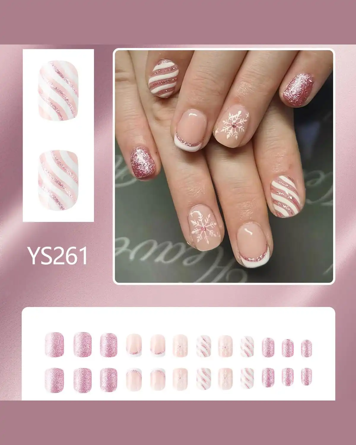 BYJKYEN Christmas Press on Nails Feature
