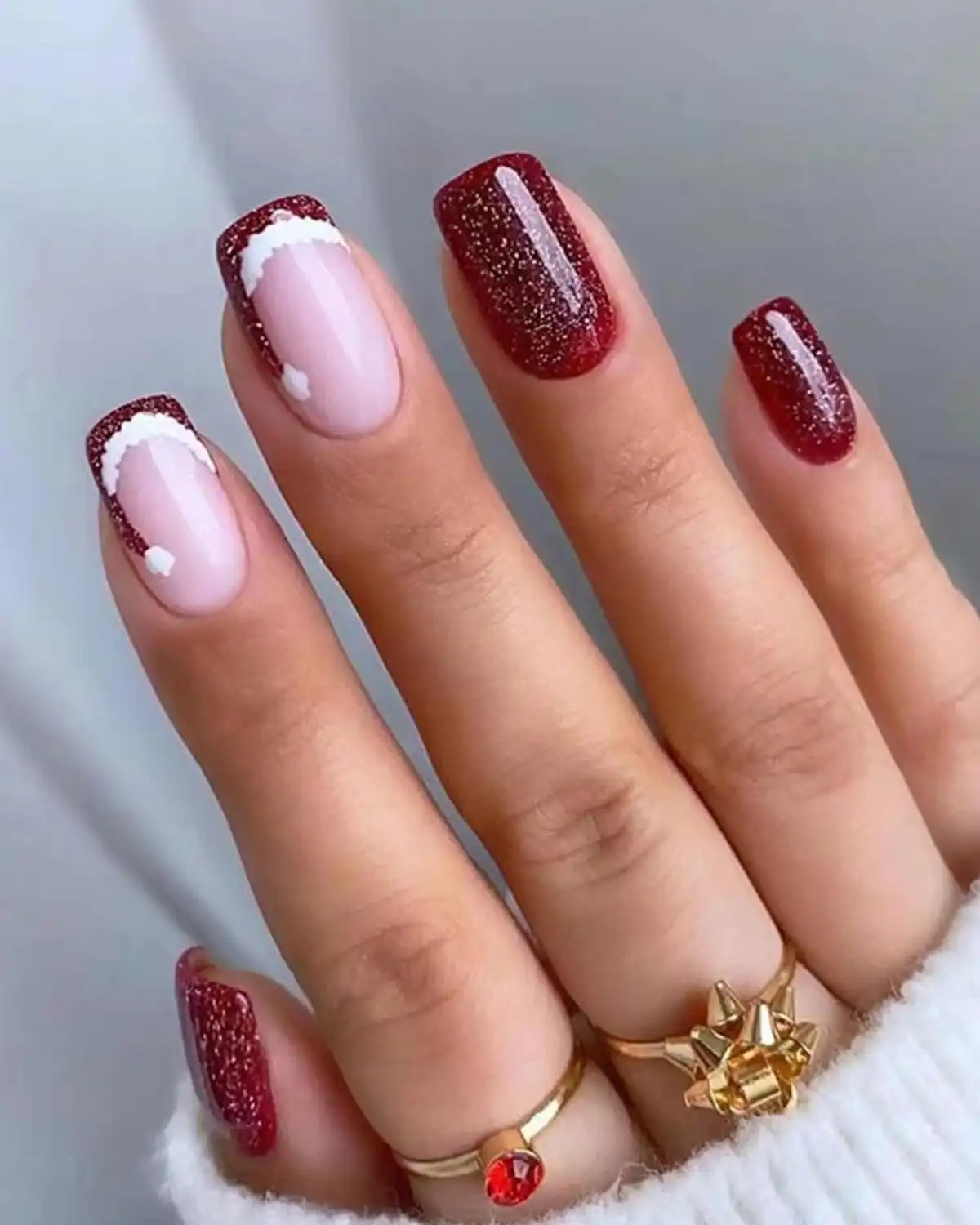 CTTHNBD 6 Packs Christmas Press on Nails for Women