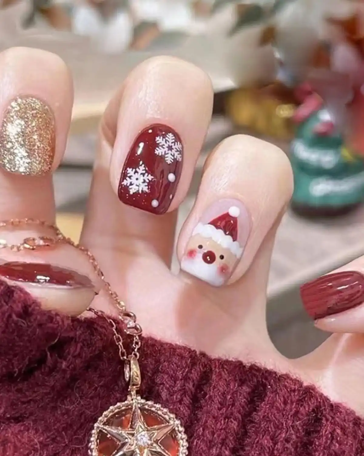 CTTHNBD 6 Packs Christmas Press on Nails for Womens