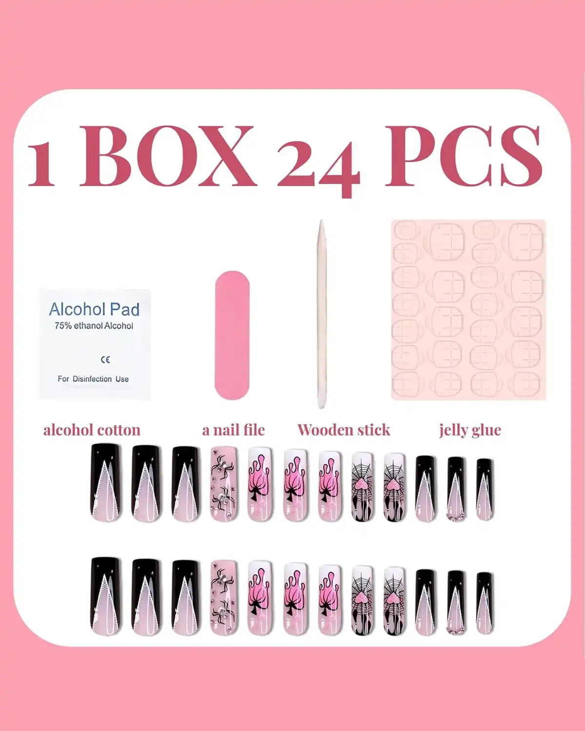 CnSybaris Halloween Press on Nails for Womens