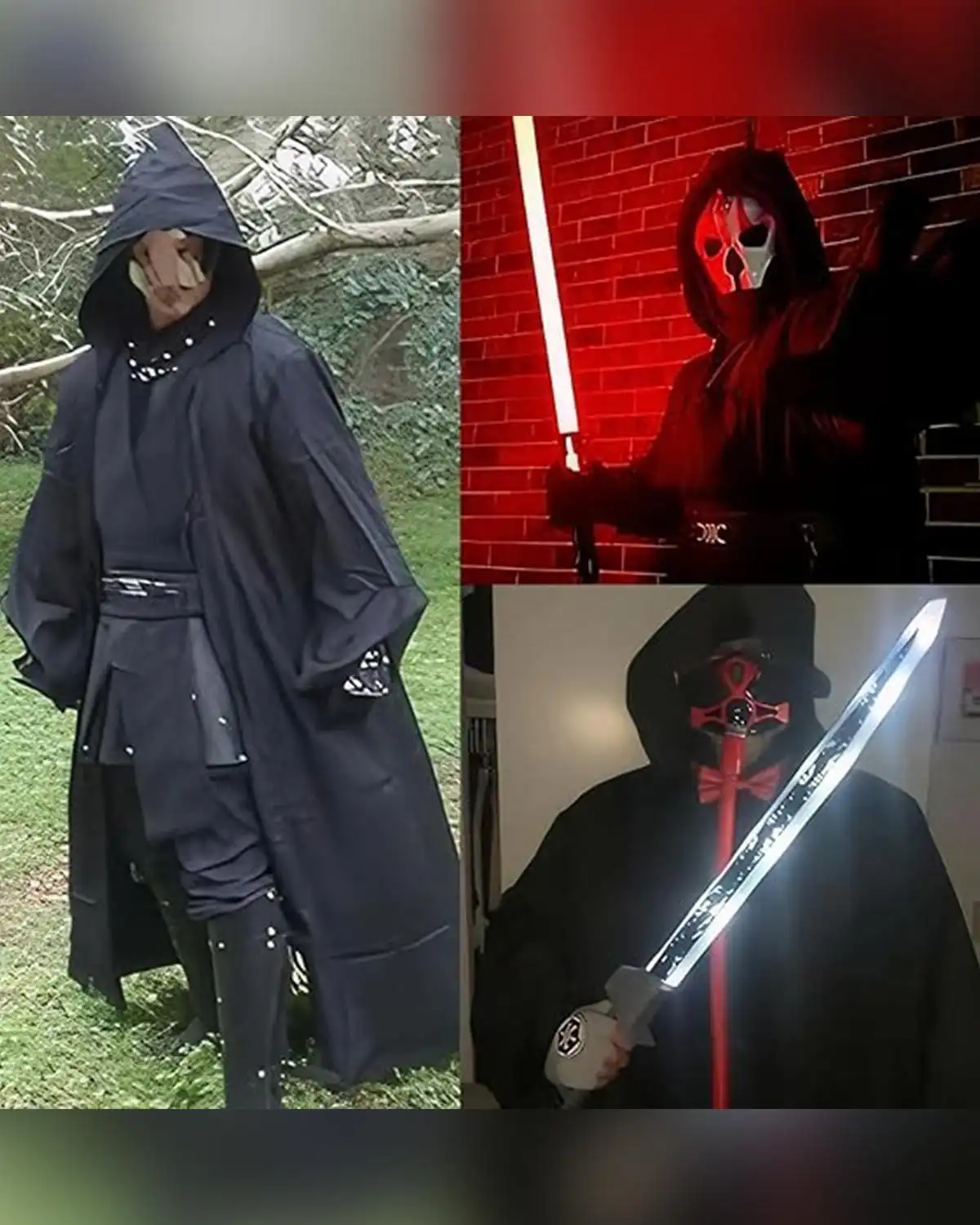 Cosplaysky Mens Cosplay Cloak Robe Costume Scary Halloween Tunic Hooded Uniform
