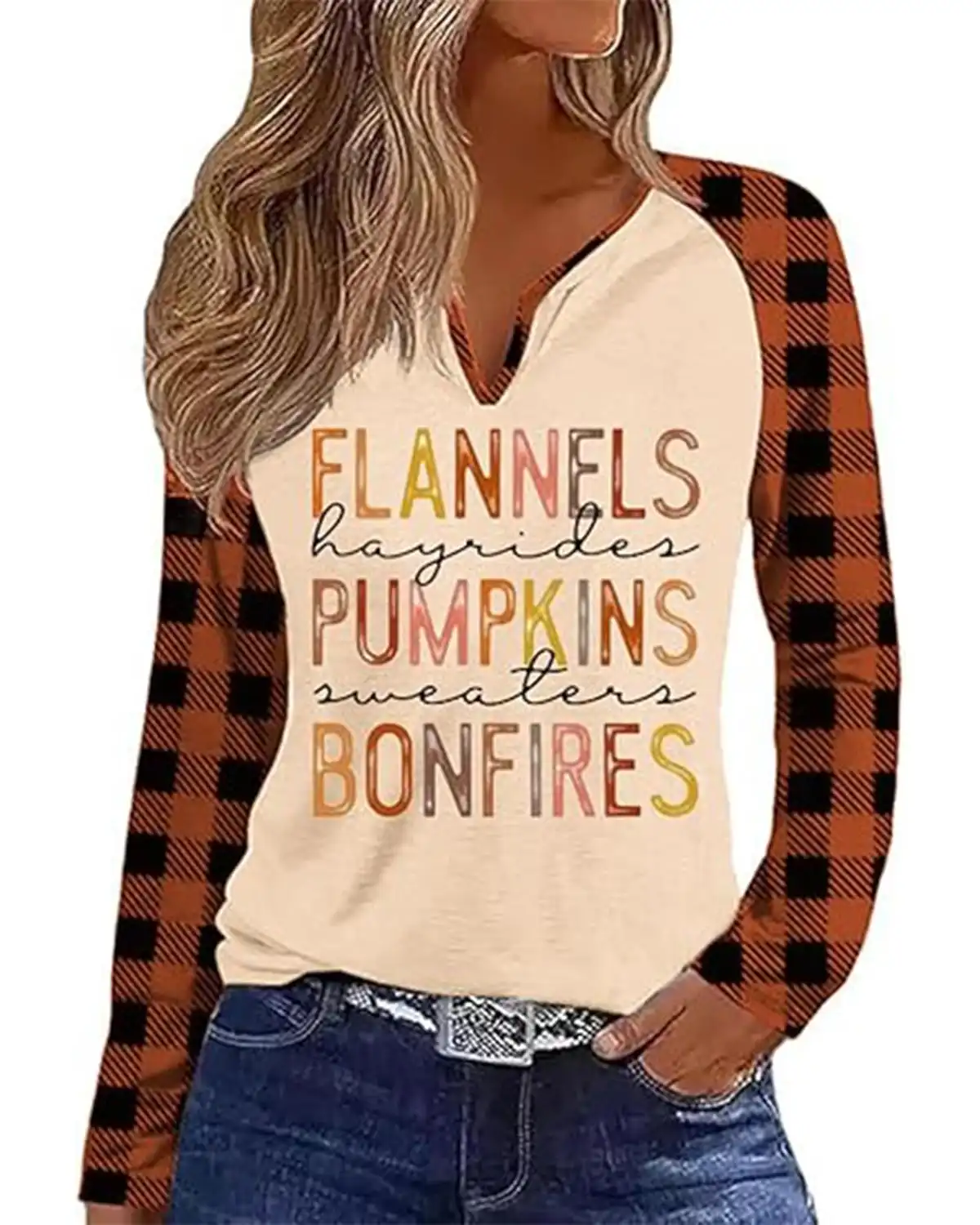 Earlymemb V Neck Halloween Shirt