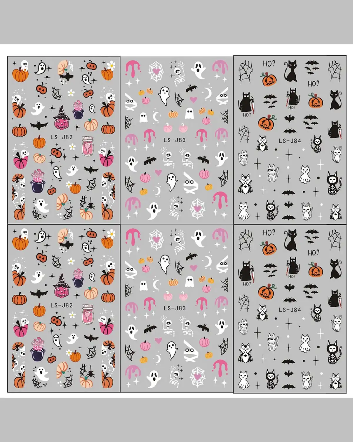 FUKIDOG Halloween Nail Art Stickers for Womens