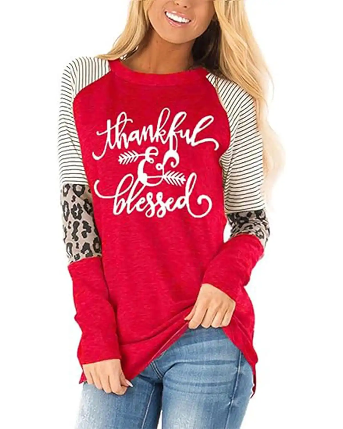 Fronage Leopard Long Sleeve Print Tops 