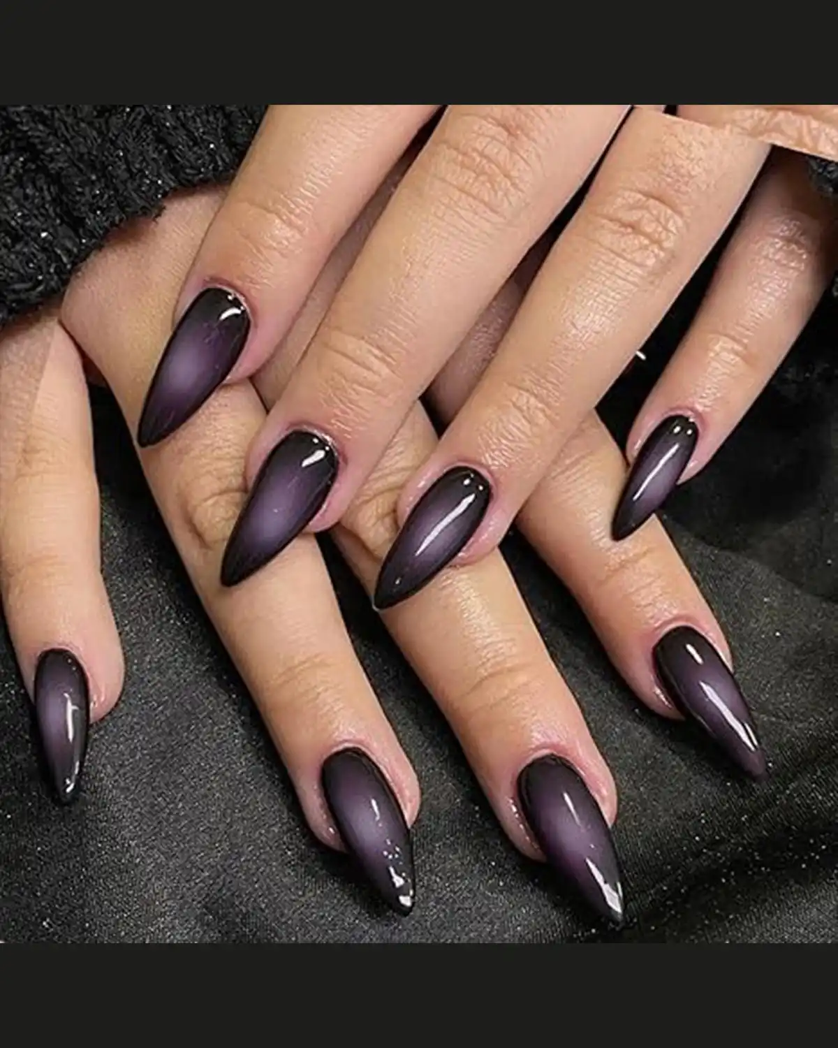 GLAMERMAID Black Pink Ombre Press on Nails for Women