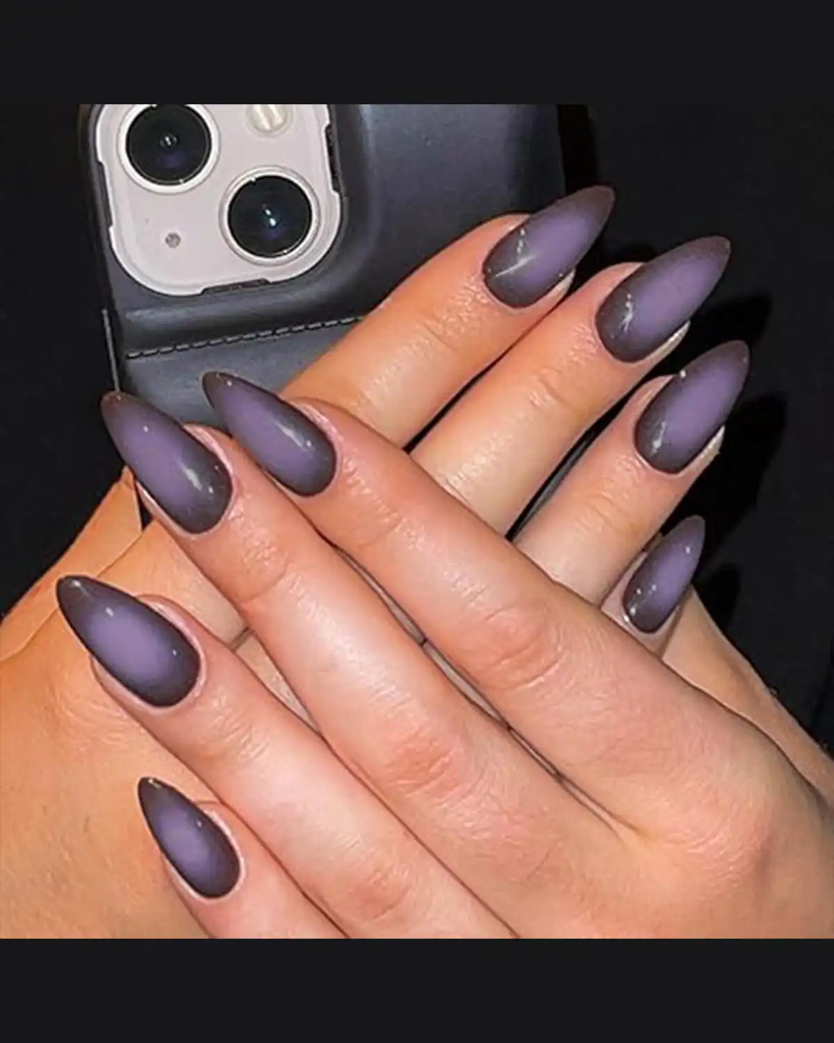 GLAMERMAID Black Pink Ombre Press on Nails for Womens