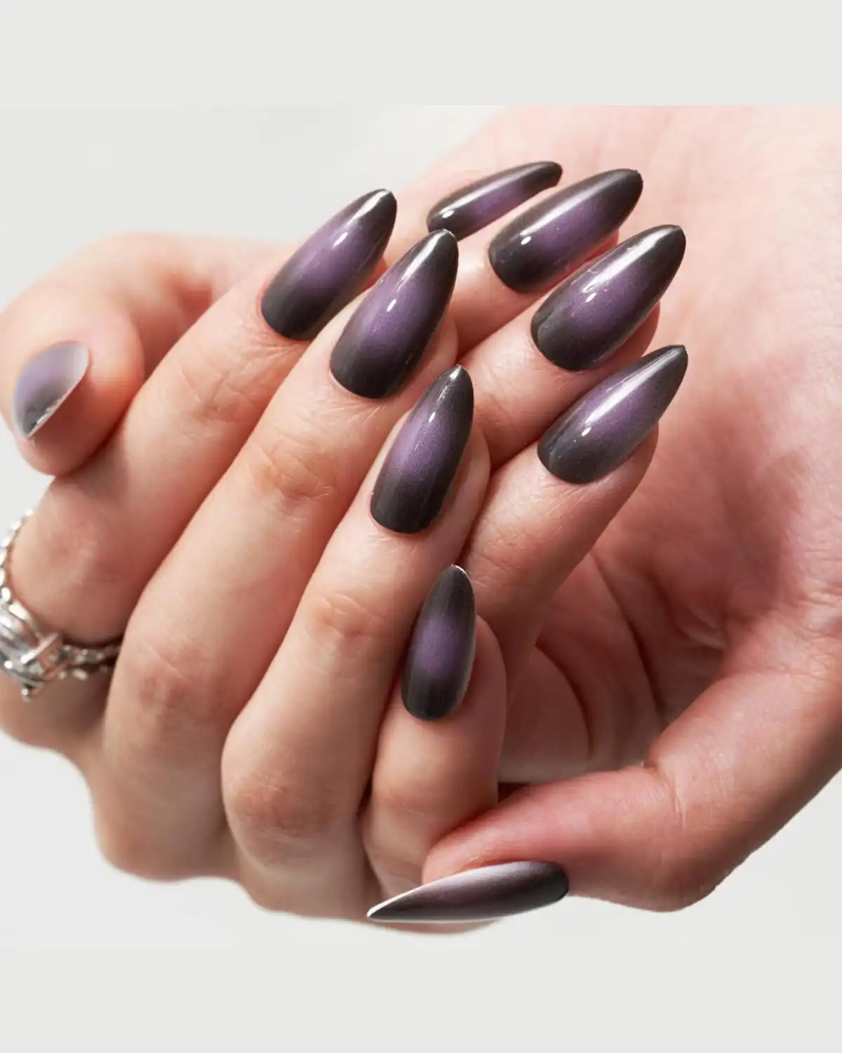 GLAMERMAID Black Pink Ombre Press on Nails