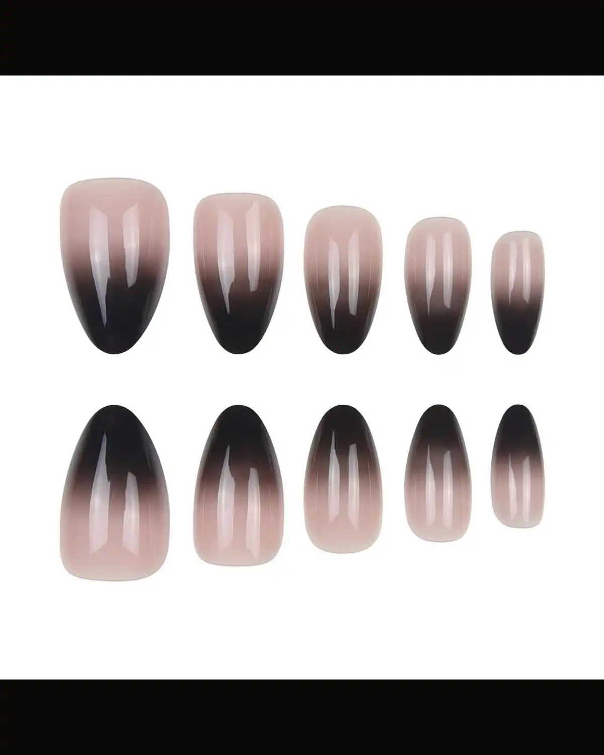 GUFUGU Black French Tip Press on Nails For Women
