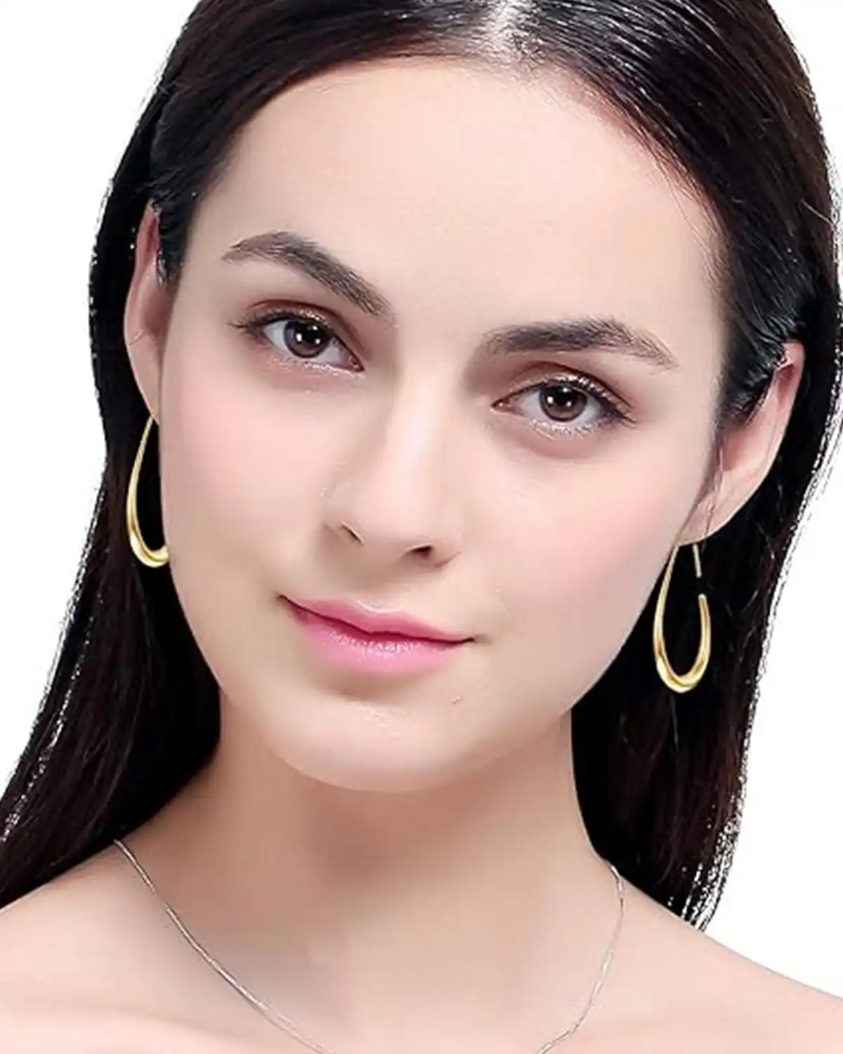 Gelanmeng Lightweight Teardrop Hoop Earrings for Women