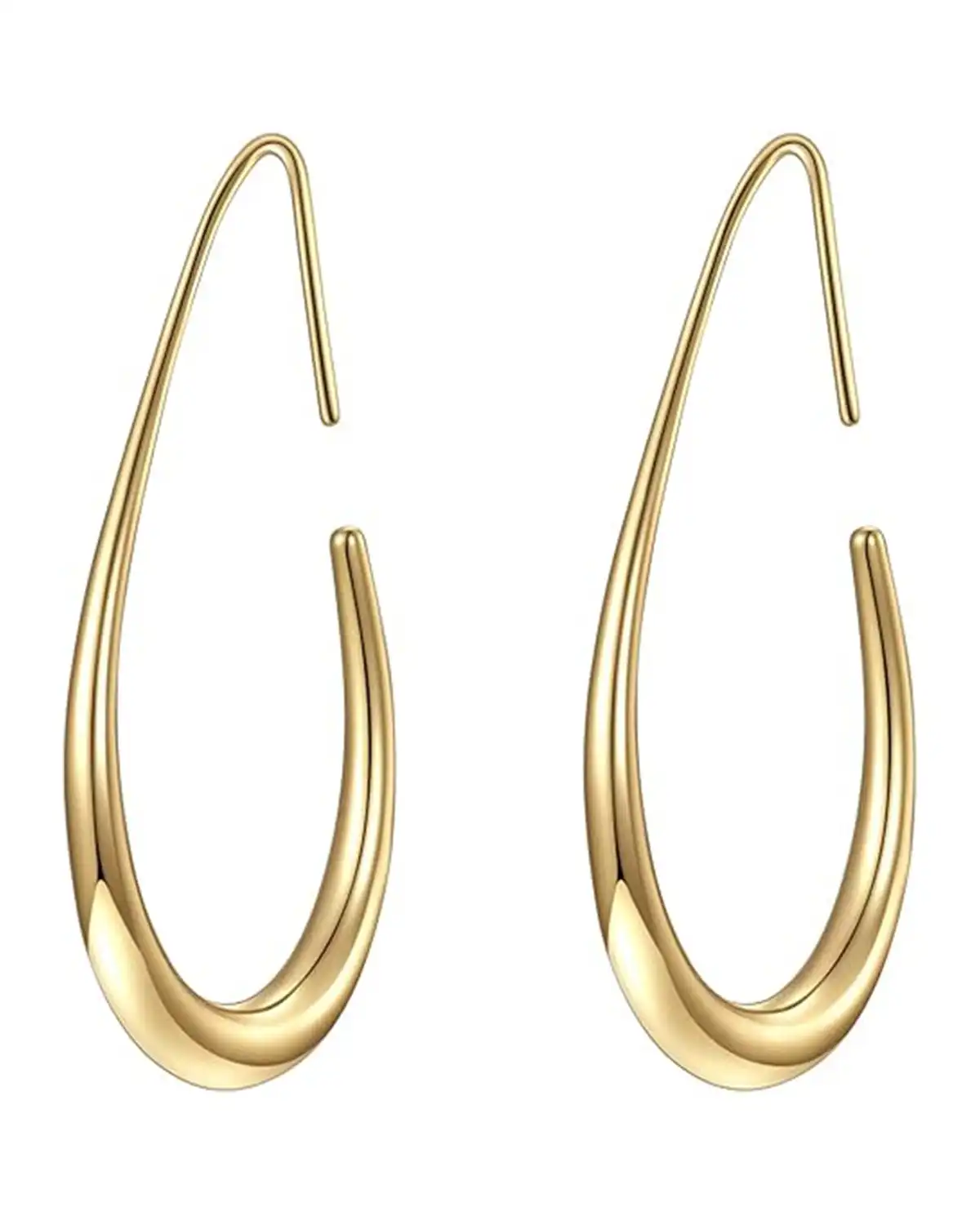 Gelanmeng Lightweight Teardrop Hoop Earrings for Women