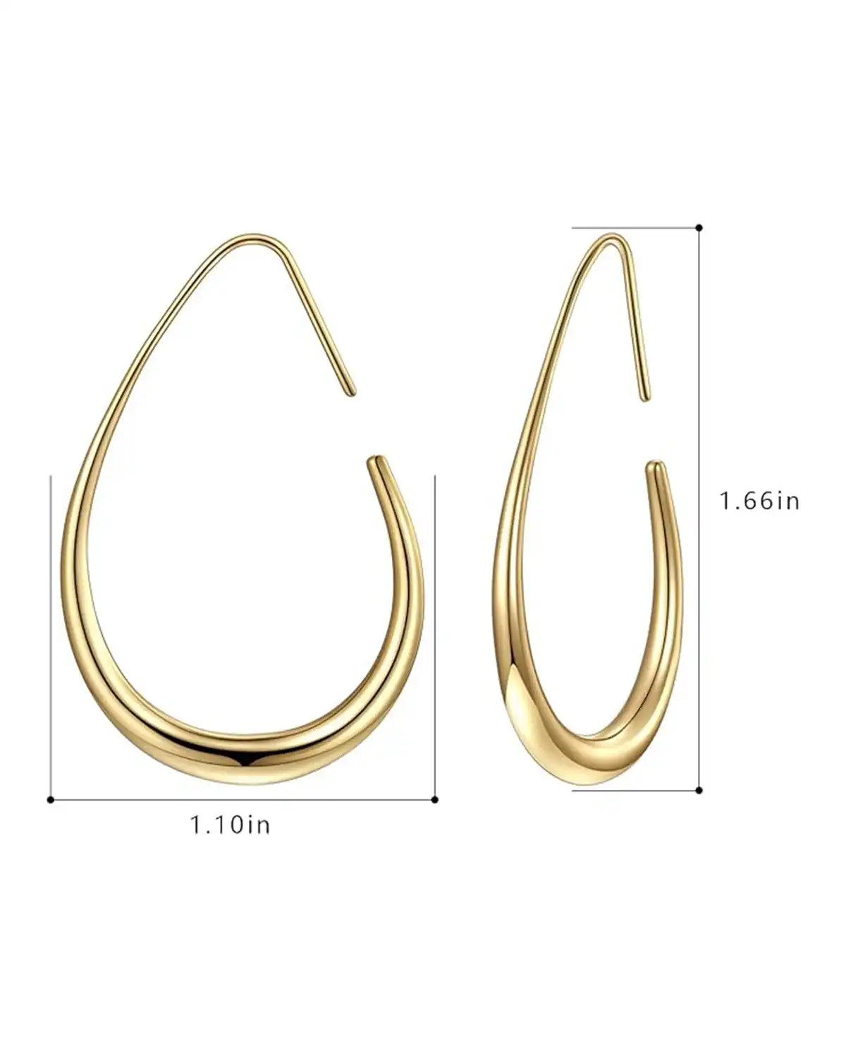 Gelanmeng Lightweight Teardrop Hoop Earrings