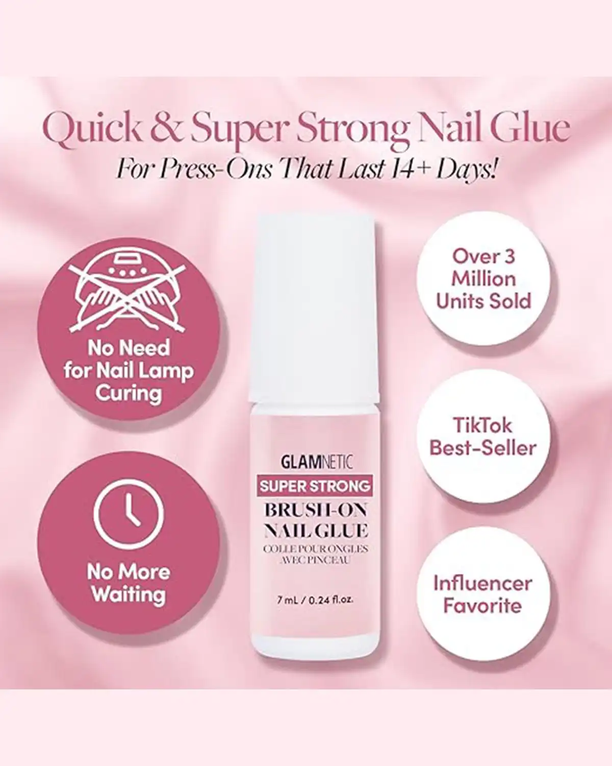 Glamnetic Super Strong Brush On Nail Glue for Womens