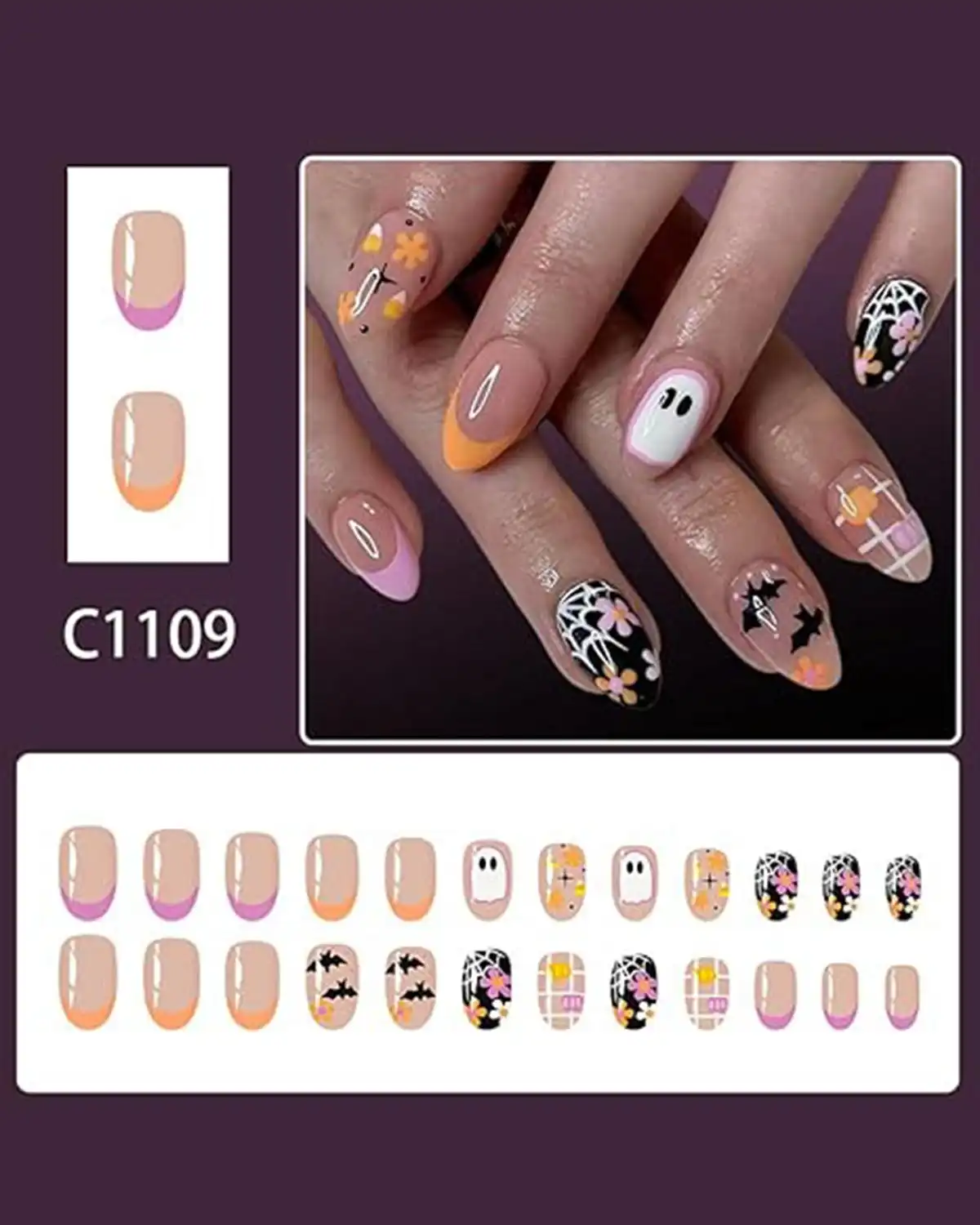 HPYFOI Halloween Press on Nail