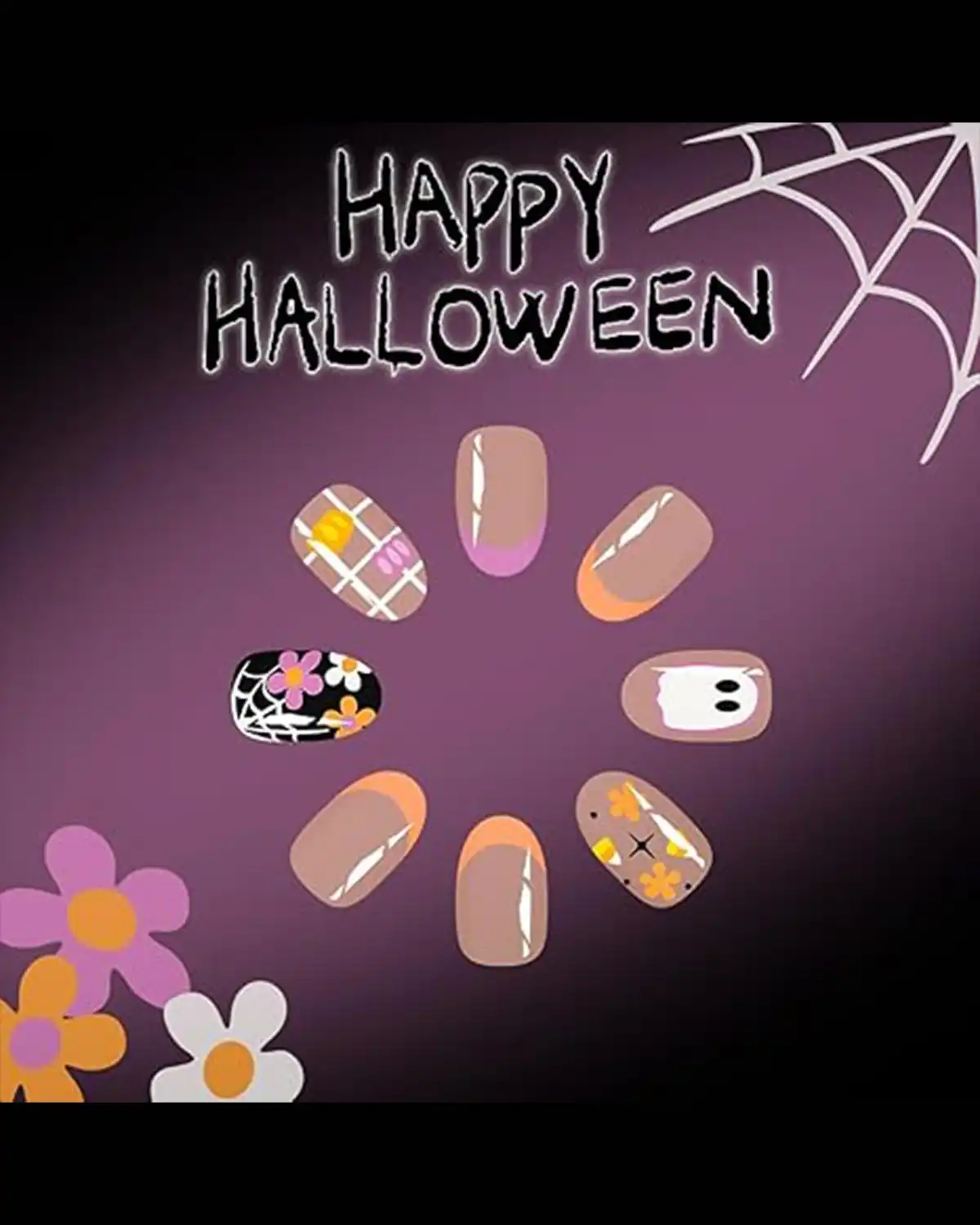 HPYFOI Halloween Press on Nails for Women