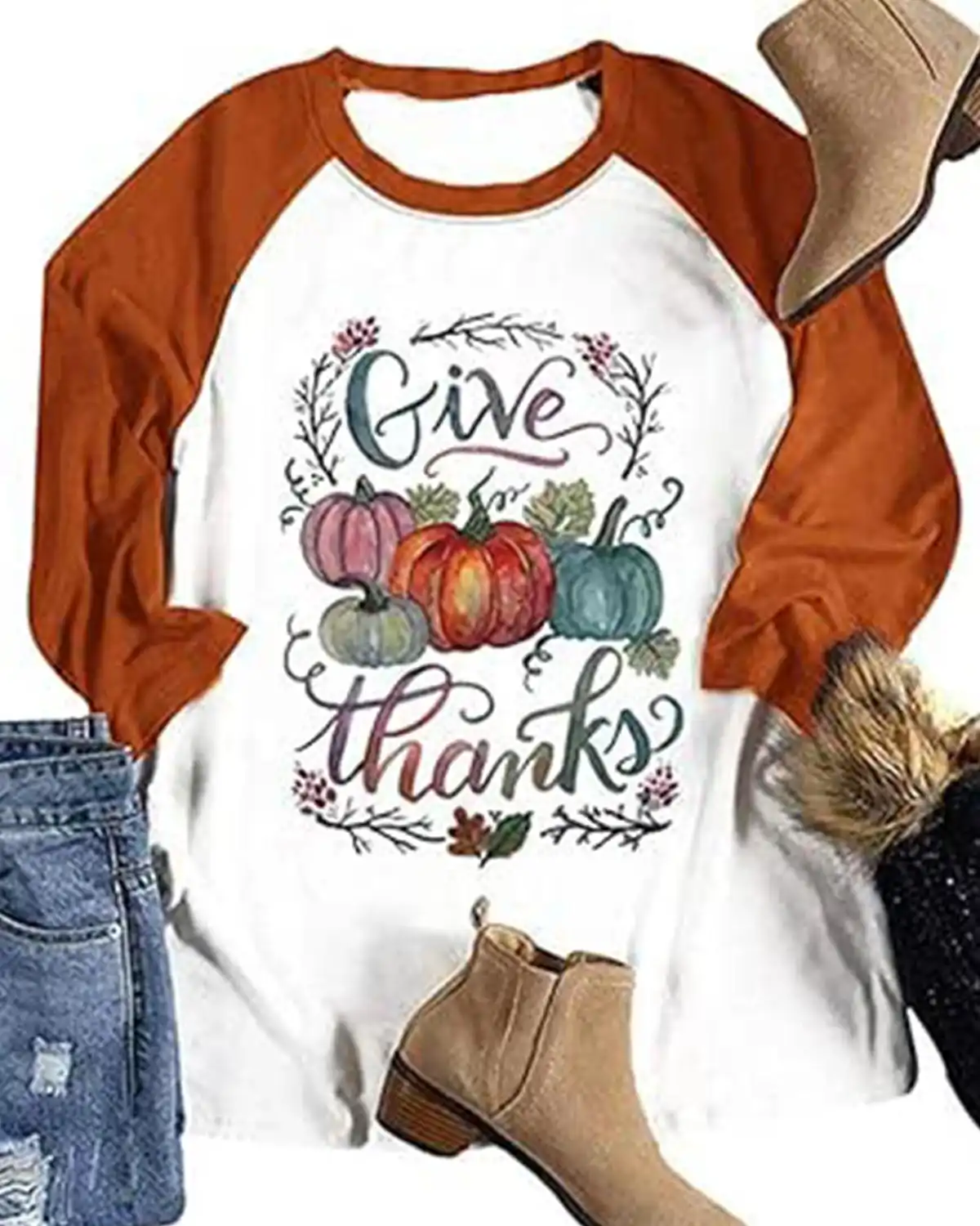Hriuyi Thanksgiving Tee for Women