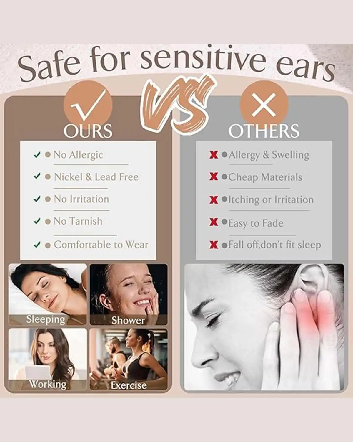 Jstyle Hypoallergenic 14K Gold Plated Flat Back Earrings Review