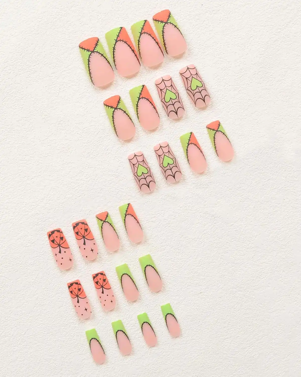 KSTBJN Halloween French Tip Press on Nails for Women