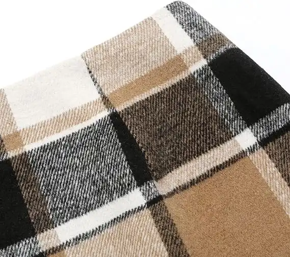 Kinghua Wool Plaid Mini Skirt