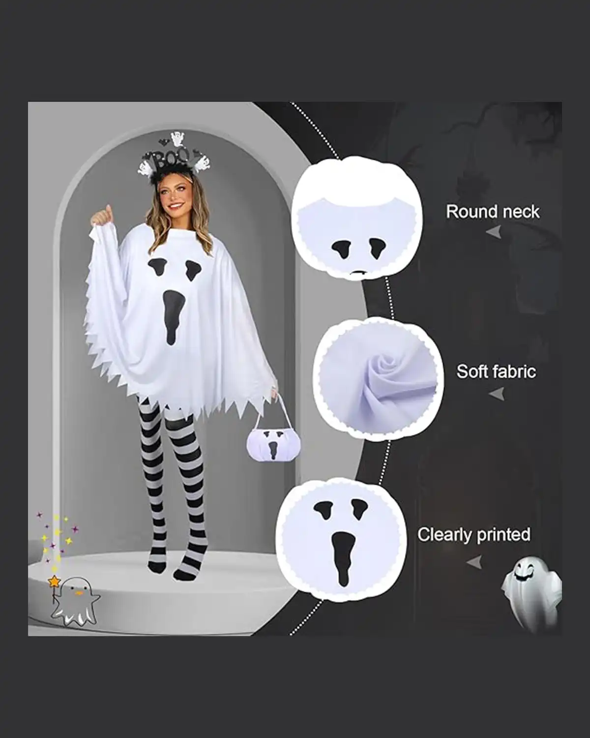 Kuiran 4 Pcs Halloween Costume Set for Women