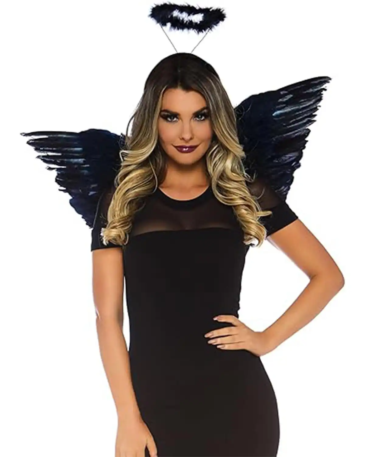 Leg Avenue Womens Feathered Angel Wings and Halo Costume
