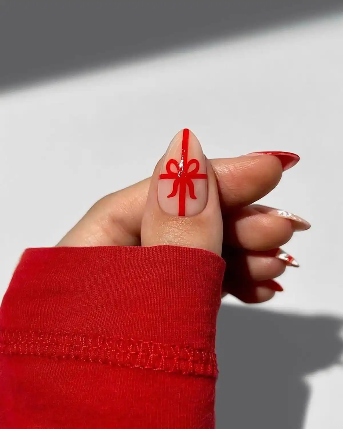 MABKJLF Red Christmas Press on Nails