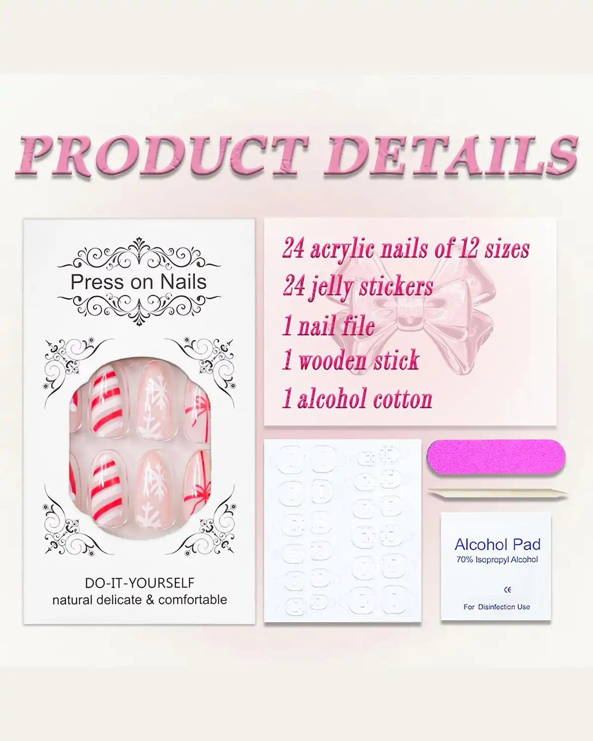 MABKJLF Red Press on Nails