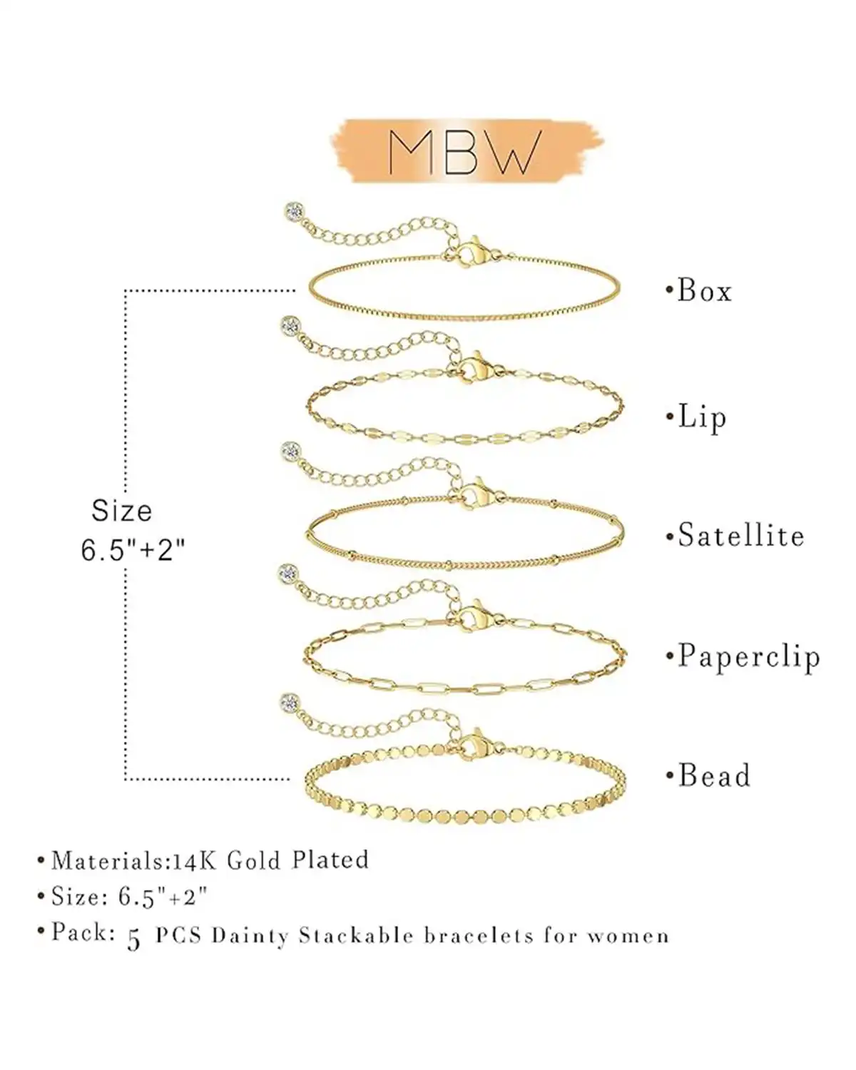 MBW Gold Bracelets pricing