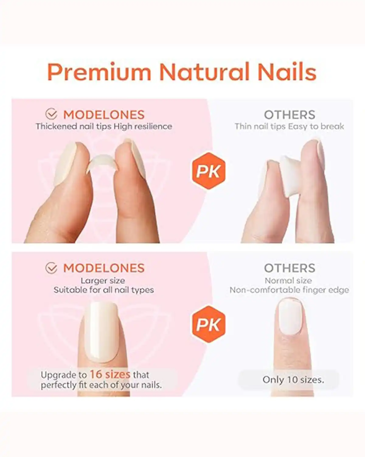 Modelones Red Cat Eye Press on Nails for Womens