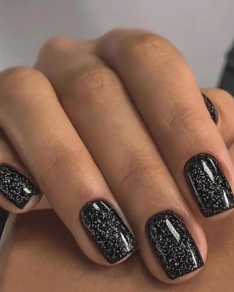 Modelones Sparkle Black Press on Nails
