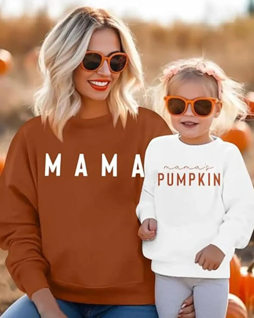 Mommy And Me Matching Halloween Pumpkin Sweatshirt