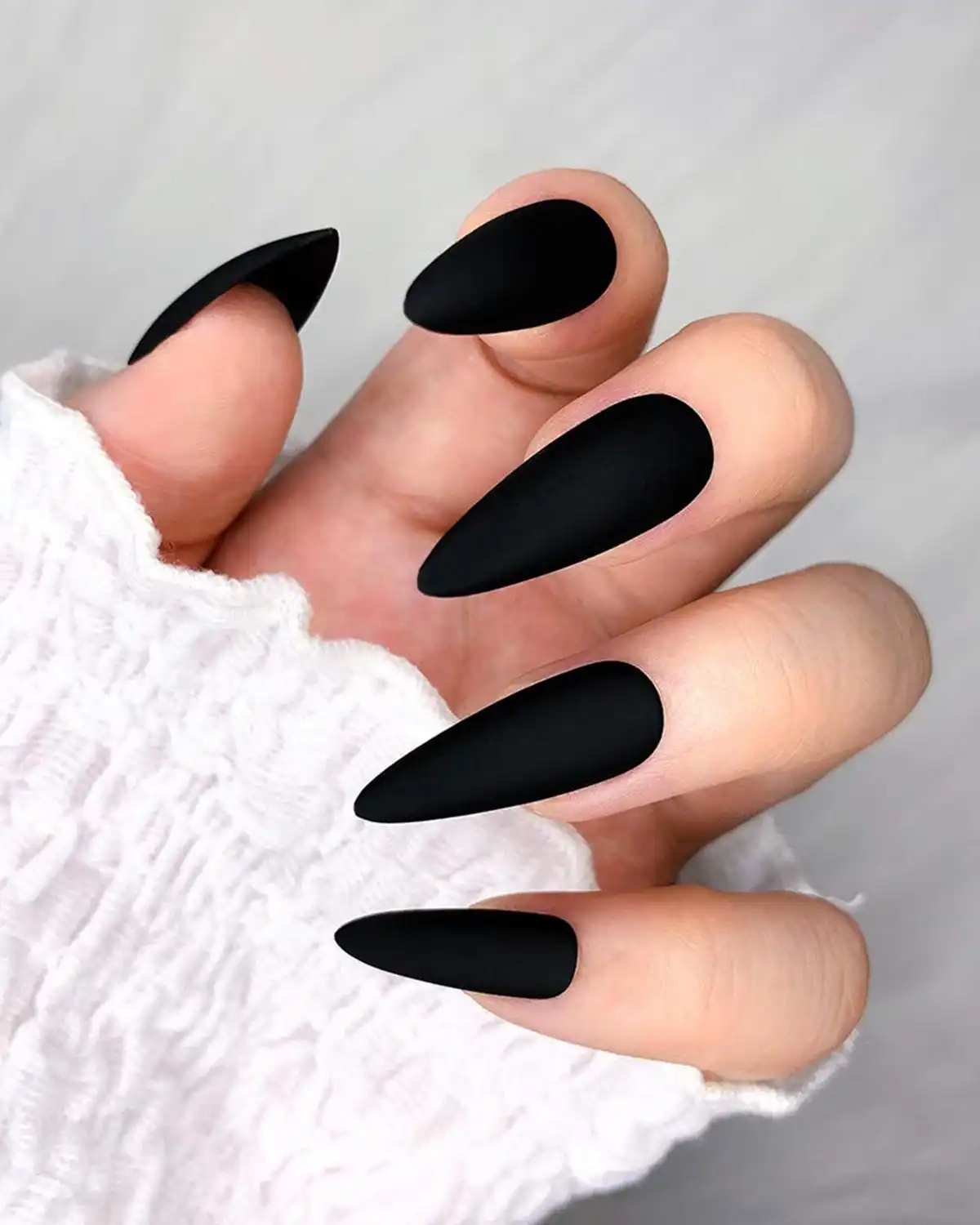 Morily Fake Nails Matte Black Stiletto Press on Tips Nail