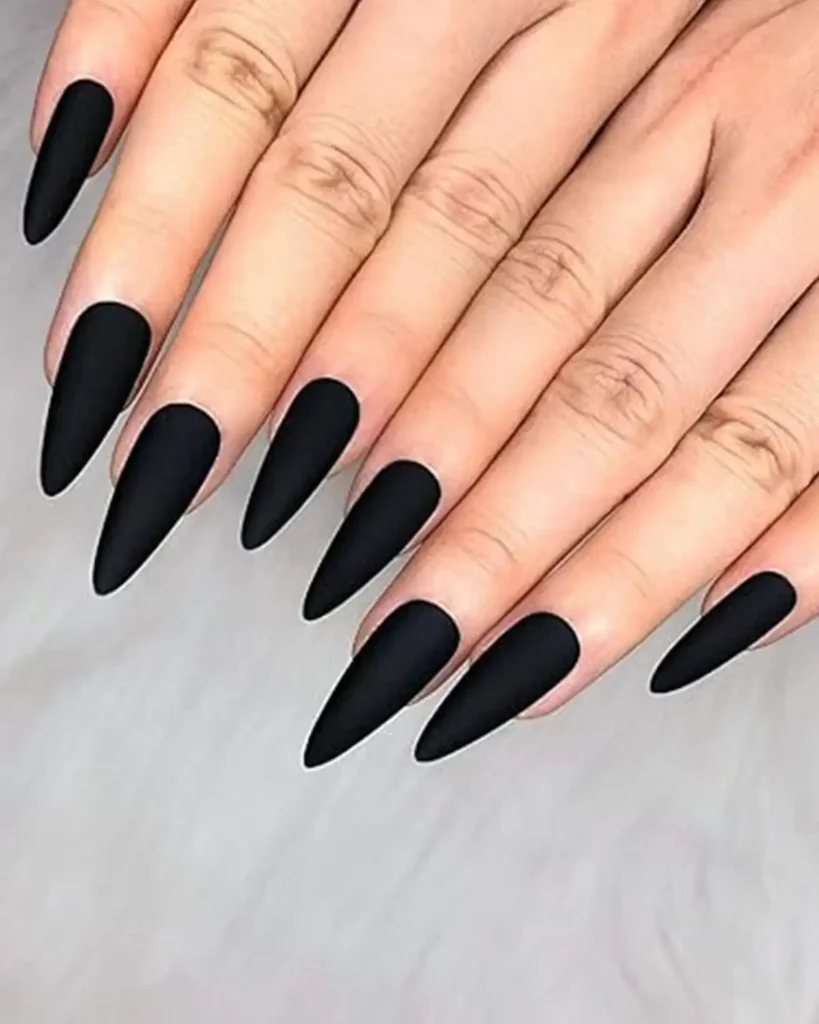 Morily Fake Nails Matte Black Stiletto Press on Tips Nails