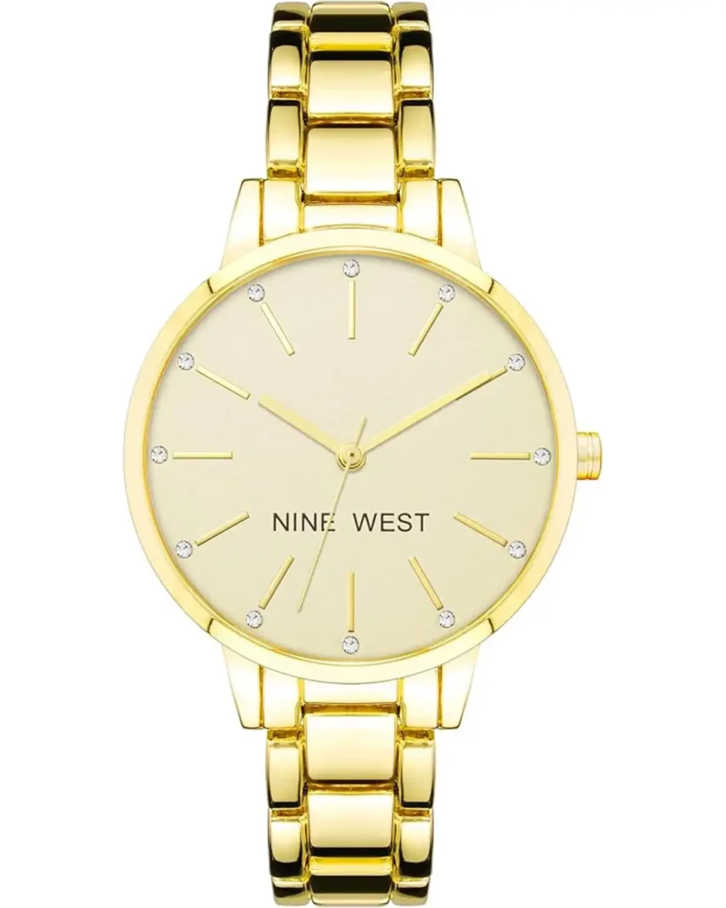 Nine West Women Crystal Accented Bracelet Watch