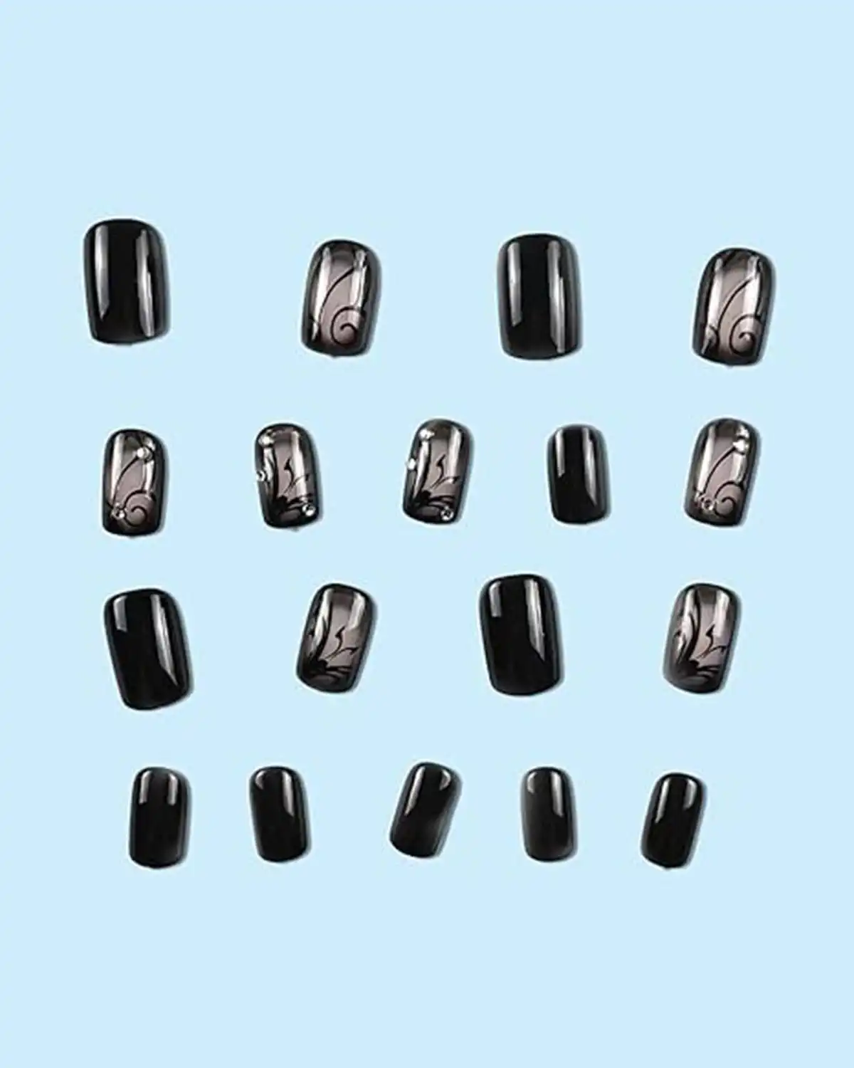 OHWODA Black Press on Nail